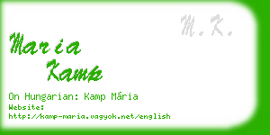 maria kamp business card