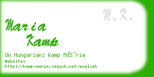 maria kamp business card